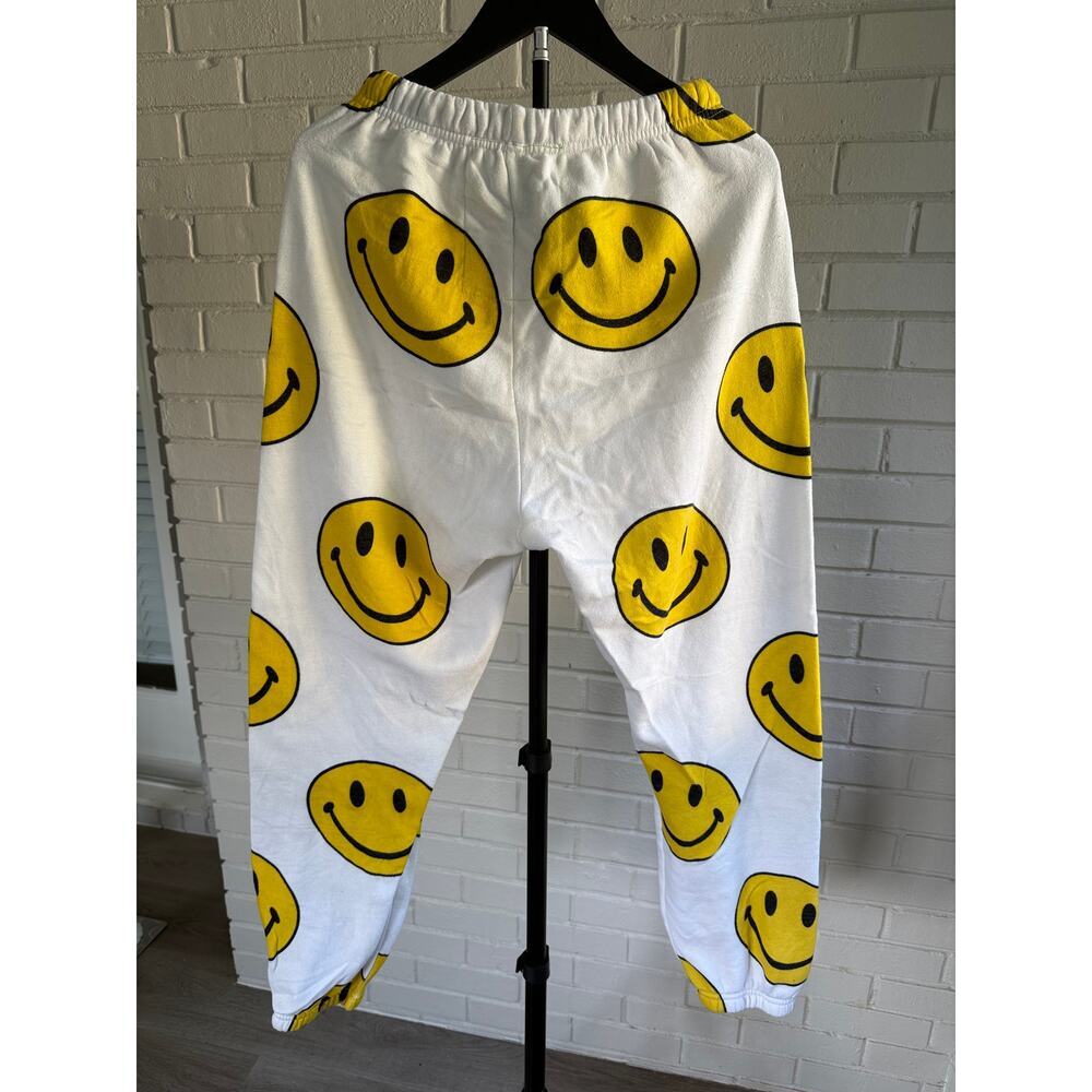 Aviator Nation Smiley Face Sweatpants White Graphic Joggers Made USA Small - Picture 2 of 5